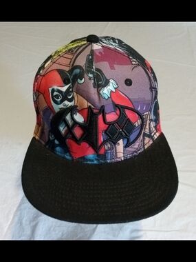 Batman Multicolor Graphic Snapback Hat with Black Brim